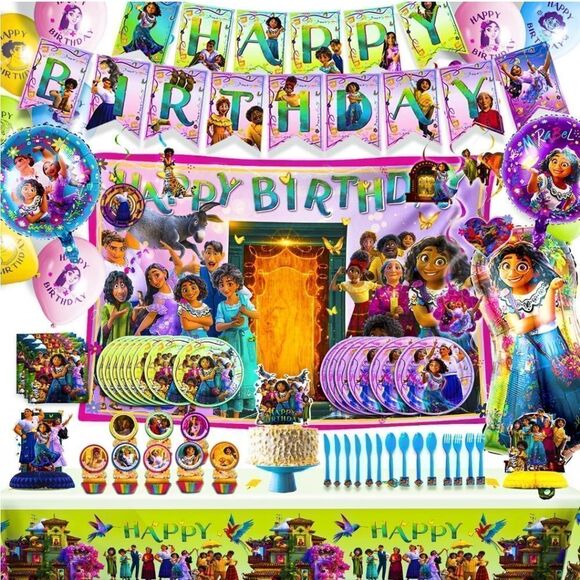 NWT Encanto Birthday Party Supplies w/ Tablewares Decoration -Kit for 20 guests - Picture 1 of 7